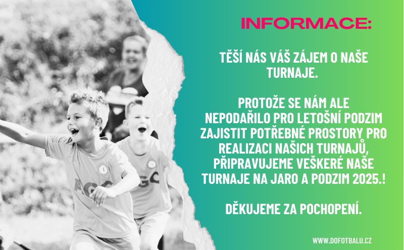 TURNAJE PŘESOUVÁME NA JARO 2025
